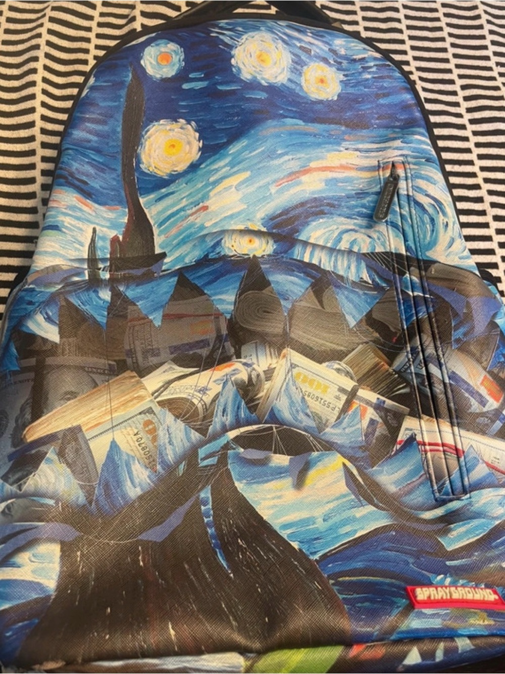 Sprayground Starry Night Themed Men's Backpack - Blue